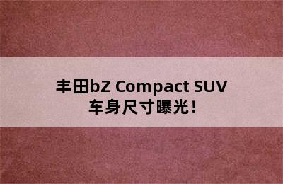 丰田bZ Compact SUV车身尺寸曝光！